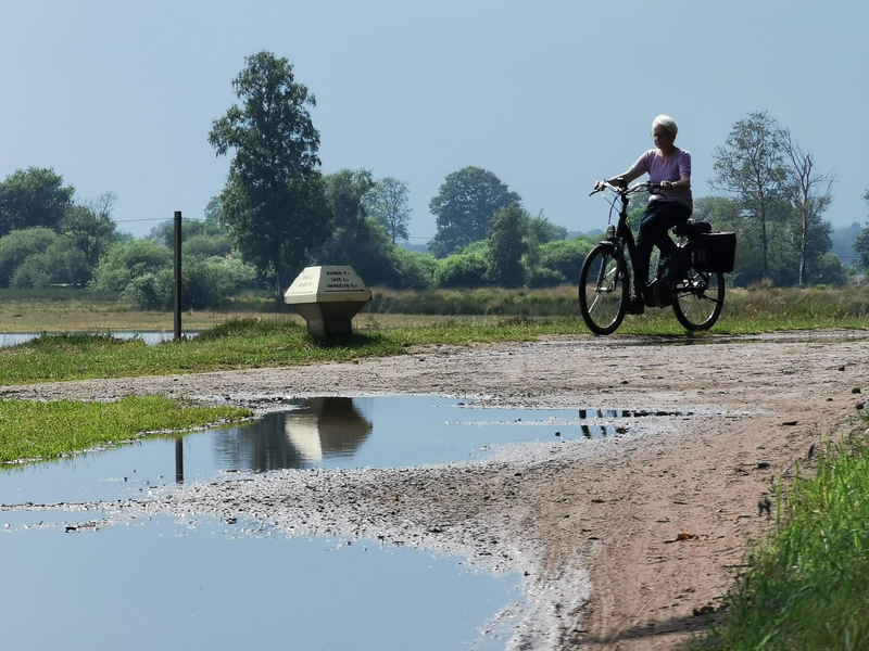 Cyclist after rain