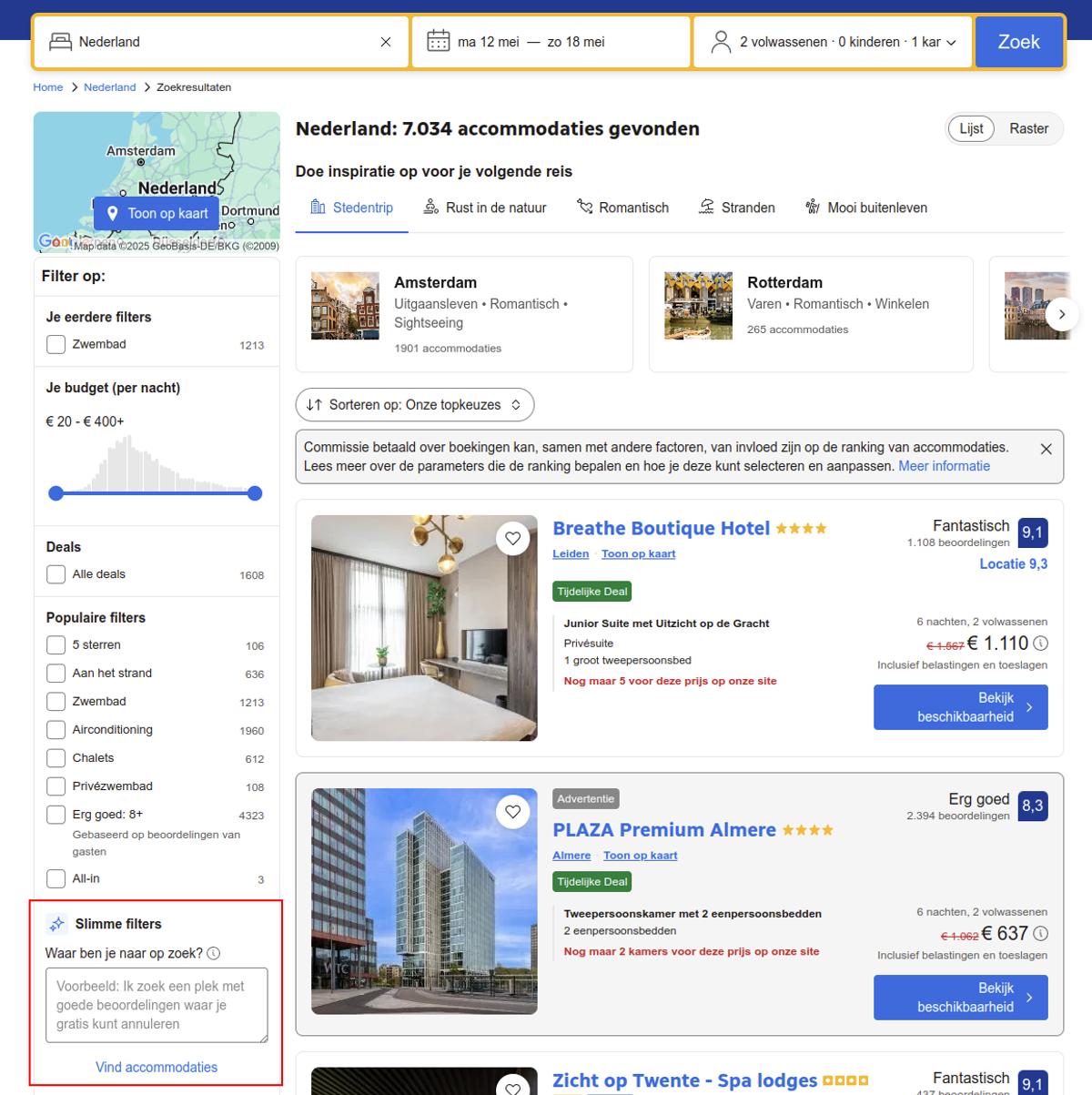 Ai search in booking.com